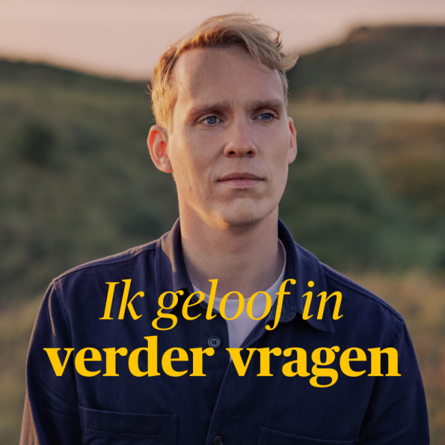 Maarten van Gestel met tekst "Ik geloof in verder vragen"