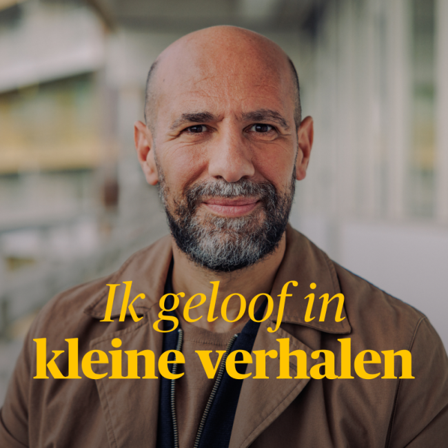 Abdelkader Benali met tekst "Ik geloof in kleine verhalen"